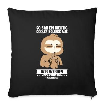 Abschied Kollegin Abschiedsparty Geschenk - Sofakissenbezug 45 x 45 cm - Schwarz - Vorne