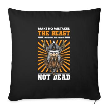 Viking Runes Thunder Germans - Sofa pillowcase 17,3'' x 17,3'' (45 x 45 cm) - black - Front