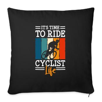 Cycling Sport Cyclists Cycling - Sofa pillowcase 17,3'' x 17,3'' (45 x 45 cm) - black - Front