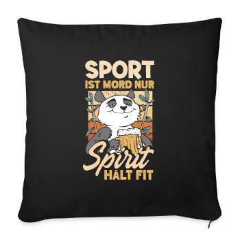 Sport ist Mord nur Sprit hält fit Biertrinker & - Sofakissenbezug 45 x 45 cm - Schwarz - Vorne