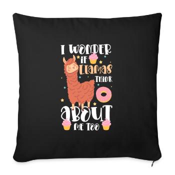 Lama Animal Soft - Housse de coussin décorative 45 x 45 cm - noir - Devant