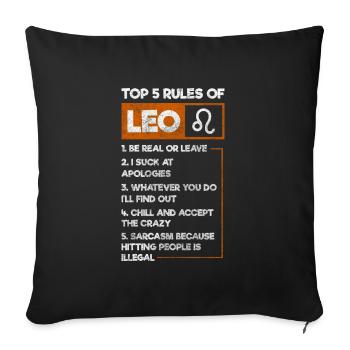 Horoscope Birth Month Planet - Sofa pillowcase 17,3'' x 17,3'' (45 x 45 cm) - black - Front