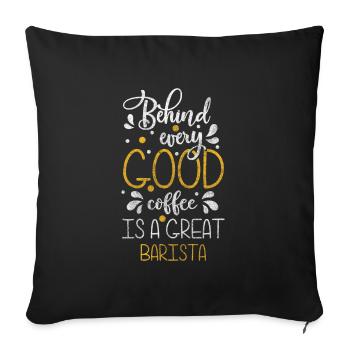 Café Profession Mousse de Lait - Housse de coussin décorative 45 x 45 cm - noir - Devant