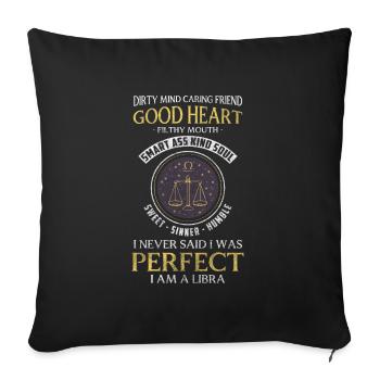 Libra Zodiac September Stars - Sofa pillowcase 17,3'' x 17,3'' (45 x 45 cm) - black - Front