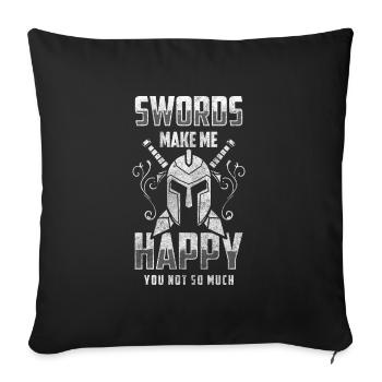 Sword Fighting Battle Saber - Sofa pillowcase 17,3'' x 17,3'' (45 x 45 cm) - black - Front