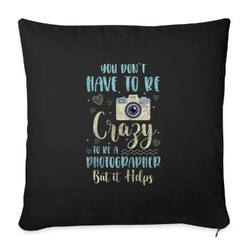 Appareil photo Photographie Objectif Séance photo - Housse de coussin décorative 45 x 45 cm - noir - Devant