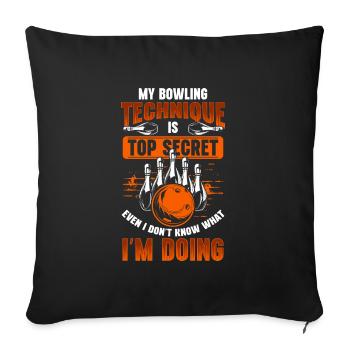 Bowling Ball Professional Team - Sofa pillowcase 17,3'' x 17,3'' (45 x 45 cm) - black - Front