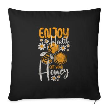 Bee Nature Insect - Sofa pillowcase 17,3'' x 17,3'' (45 x 45 cm) - black - Front