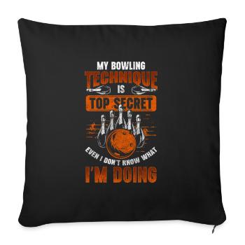 Bowler Pin Winner Bowling Club - Sofa pillowcase 17,3'' x 17,3'' (45 x 45 cm) - black - Front