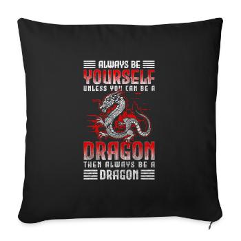 Mythologie du dragon Livres Asie - Housse de coussin décorative 45 x 45 cm - noir - Devant
