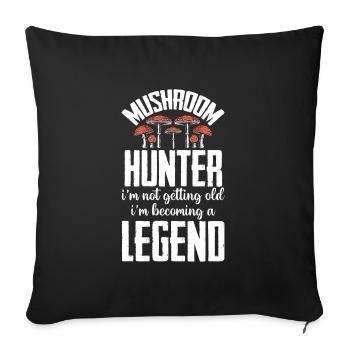 Cueilleurs de champignons et amis champignons - Housse de coussin décorative 45 x 45 cm - noir - Devant