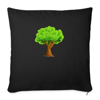 tree - Sofa pillowcase 17,3'' x 17,3'' (45 x 45 cm) - black - Front