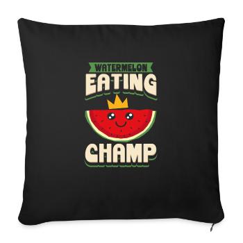 Watermelon Eating Champ - Sofakissenbezug 45 x 45 cm - Schwarz - Vorne