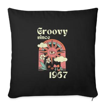 Groovy since 1967 with retro graphics - Sofa pillowcase 17,3'' x 17,3'' (45 x 45 cm) - black - Front