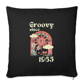 Groovy since 1965 with retro graphics - Sofa pillowcase 17,3'' x 17,3'' (45 x 45 cm) - black - Front