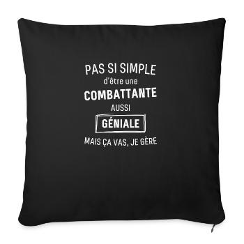 AWESOME Fighter - Sofa pillowcase 17,3'' x 17,3'' (45 x 45 cm) - black - Front