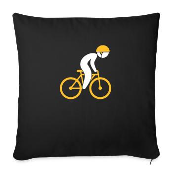 A Racing Cyclist On His Bike - Sofa pillowcase 17,3'' x 17,3'' (45 x 45 cm) - black - Front