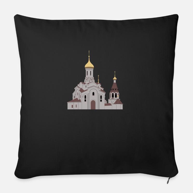 Orthodoxe Kirche - Sofakissenbezug 45 x 45 cm - Schwarz