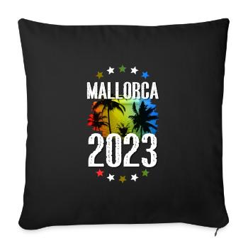 Majorque 2023 - Housse de coussin décorative 45 x 45 cm - noir - Devant