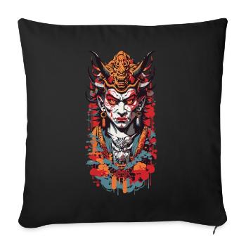 Oni Demon Anime Style Design Esthétique Rétro - Housse de coussin décorative 45 x 45 cm - noir - Devant