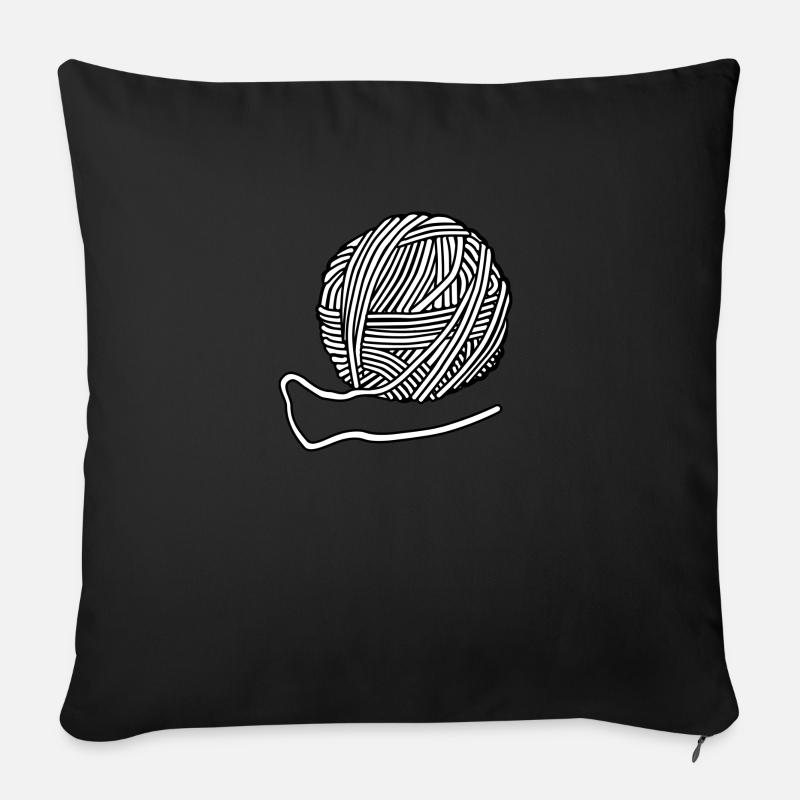 Wolle - Sofakissenbezug 45 x 45 cm - Schwarz