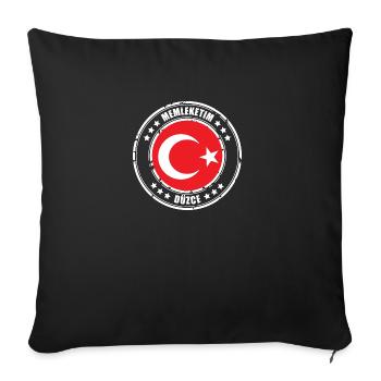 Memleketim DÜZCE - Sofa pillowcase 17,3'' x 17,3'' (45 x 45 cm) - black - Front
