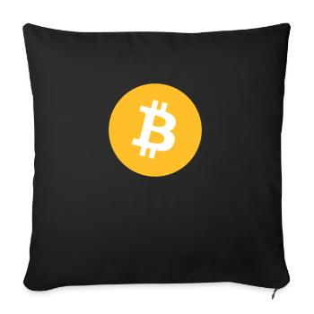Bitcoin Logo Round Coin - Housse de coussin décorative 45 x 45 cm - noir - Devant