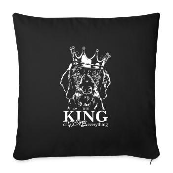 teckel à poil dur King Dog Saying Dogs Dog Wilsigns - Housse de coussin décorative 45 x 45 cm - noir - Devant