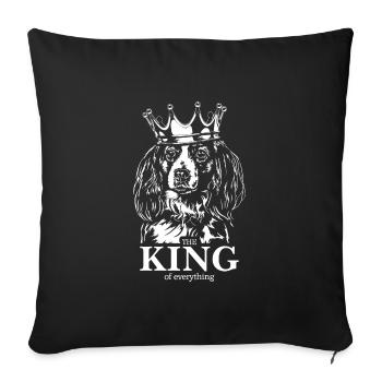 Nederlandse Kooikerhondje King of everything Hund - Sofa pillowcase 17,3'' x 17,3'' (45 x 45 cm) - black - Front
