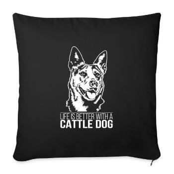 La vie de chien de bétail est meilleure Hunde Hund Wilsigns - Housse de coussin décorative 45 x 45 cm - noir - Devant