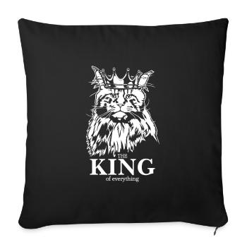 Maine Coon King of everything Cat Saying Cat - Sofa pillowcase 17,3'' x 17,3'' (45 x 45 cm) - black - Front