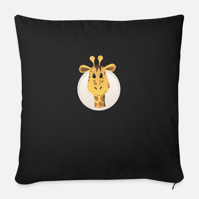 girafe - Housse de coussin décorative 45 x 45 cm - noir