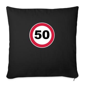 50e anniversaire Verkrehrsschild - Housse de coussin décorative 45 x 45 cm - noir - Devant
