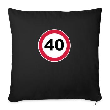 40ème anniversaire - Housse de coussin décorative 45 x 45 cm - noir - Devant
