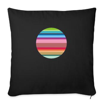 striped colorful - Sofa pillowcase 17,3'' x 17,3'' (45 x 45 cm) - black - Front