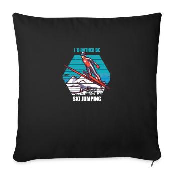 I´d rather be ski jumping winter sport ski jumping - Sofa pillowcase 17,3'' x 17,3'' (45 x 45 cm) - black - Front