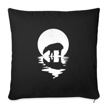 Sun Tapir Wildlife Animal Lover - Sofa pillowcase 17,3'' x 17,3'' (45 x 45 cm) - black - Front