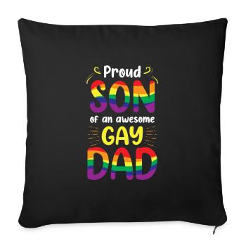 Fier fils d’un mois génial de la Fierté des pères gais - Housse de coussin décorative 45 x 45 cm - noir - Devant