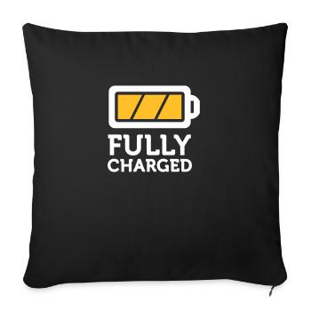 I Am Fully Charged! - Sofa pillowcase 17,3'' x 17,3'' (45 x 45 cm) - black - Front