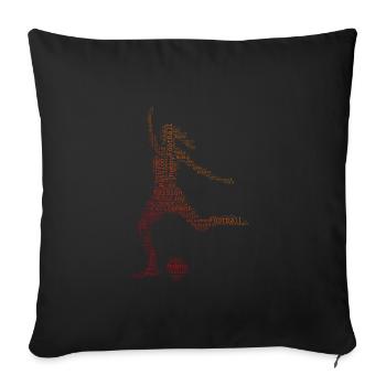 Football Femmes Football Match Football Hommes - Housse de coussin décorative 45 x 45 cm - noir - Devant