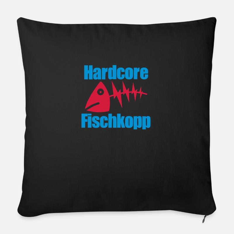 Fischkopp extrem - Sofakissenbezug 45 x 45 cm - Schwarz