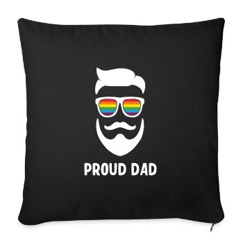 LGBT Proud Father - Sofa pillowcase 17,3'' x 17,3'' (45 x 45 cm) - black - Front