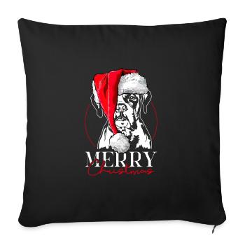 Santa Boxer Merry Christmas Dogs Dog Wilsigns - Sofa pillowcase 17,3'' x 17,3'' (45 x 45 cm) - black - Front