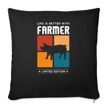 Farmer - Sofakissenbezug 45 x 45 cm - Schwarz - Vorne