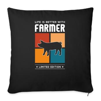 Farmer - Sofakissenbezug 45 x 45 cm - Schwarz - Vorne