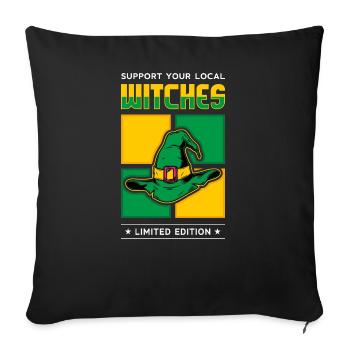 Sorcières - Housse de coussin décorative 45 x 45 cm - noir - Devant