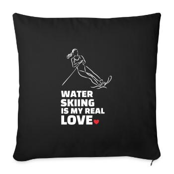 I love water skiing - Sofa pillowcase 17,3'' x 17,3'' (45 x 45 cm) - black - Front