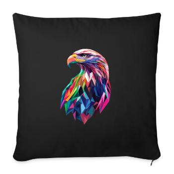 Eagle Head Low Poly Art Logo Design Colorful - Sofa pillowcase 17,3'' x 17,3'' (45 x 45 cm) - black - Front