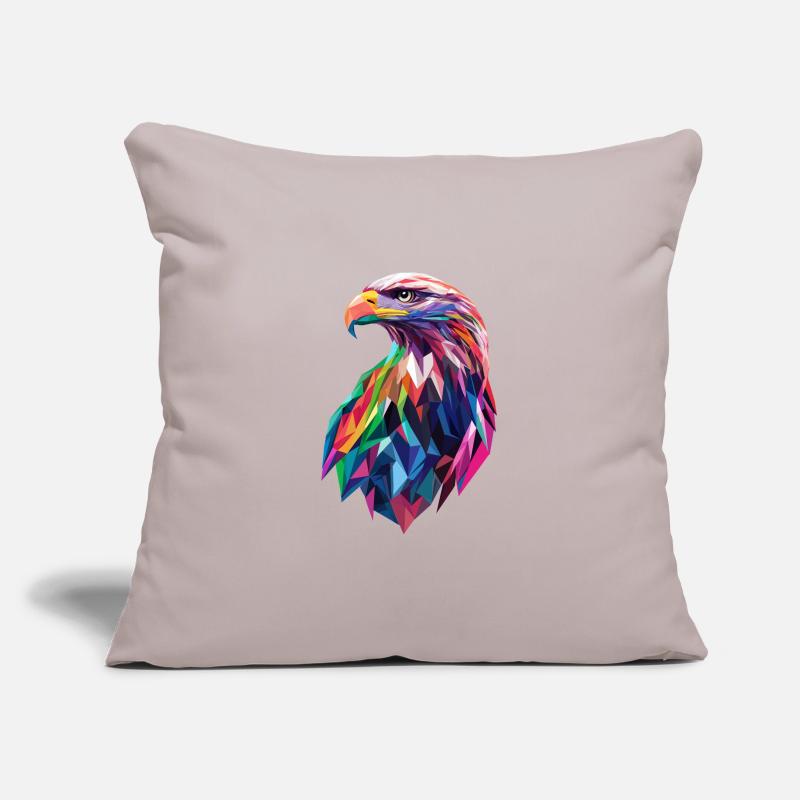 Eagle Head Low Poly Art Logo Design Colorful Sofa pillowcase 17,3'' x 17,3'' (45 x 45 cm)