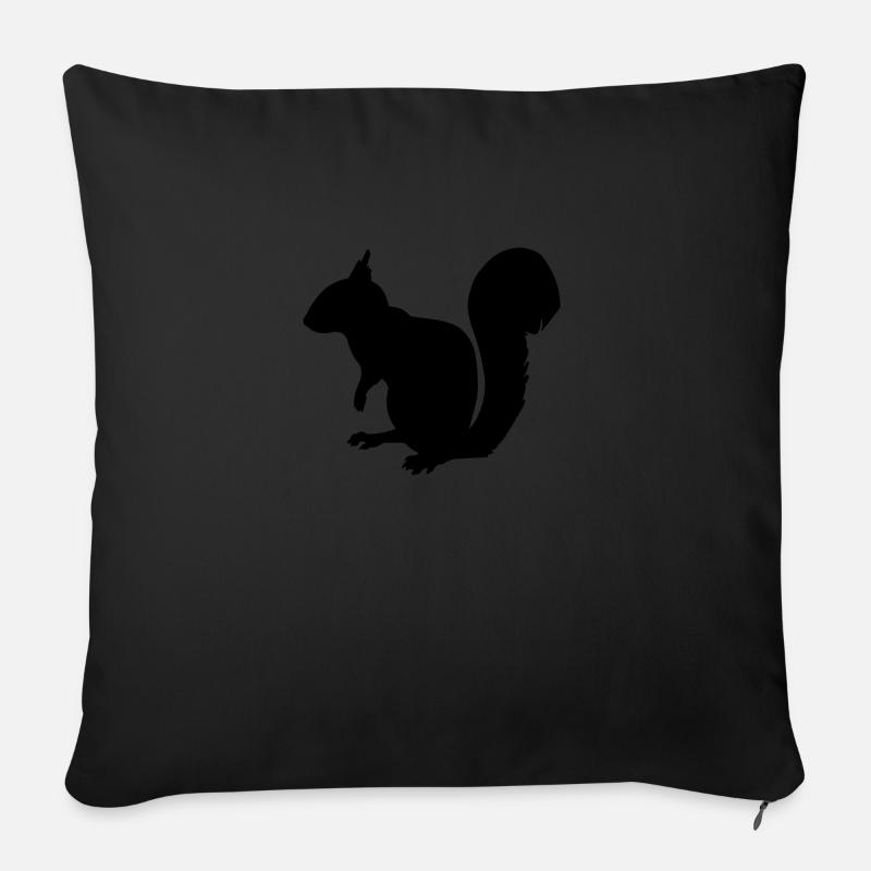 Eichhörnchen - Sofakissenbezug 45 x 45 cm - Schwarz